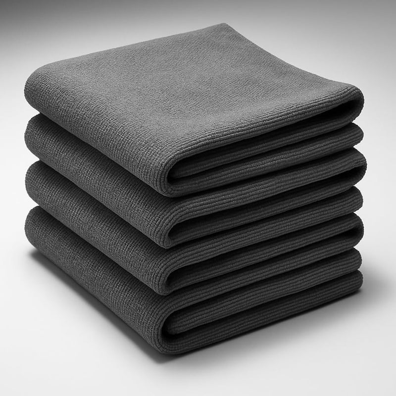 IDELLA Microfiber Cloth - 4 pcs 40×40-340 GSM Grey! Thick Lint & Streak-Free Multipurpose Cloths - Automotive Microfibre for Car Cleaning Polishing Washing & Detailing (Microfiber Cloth) - Image 1