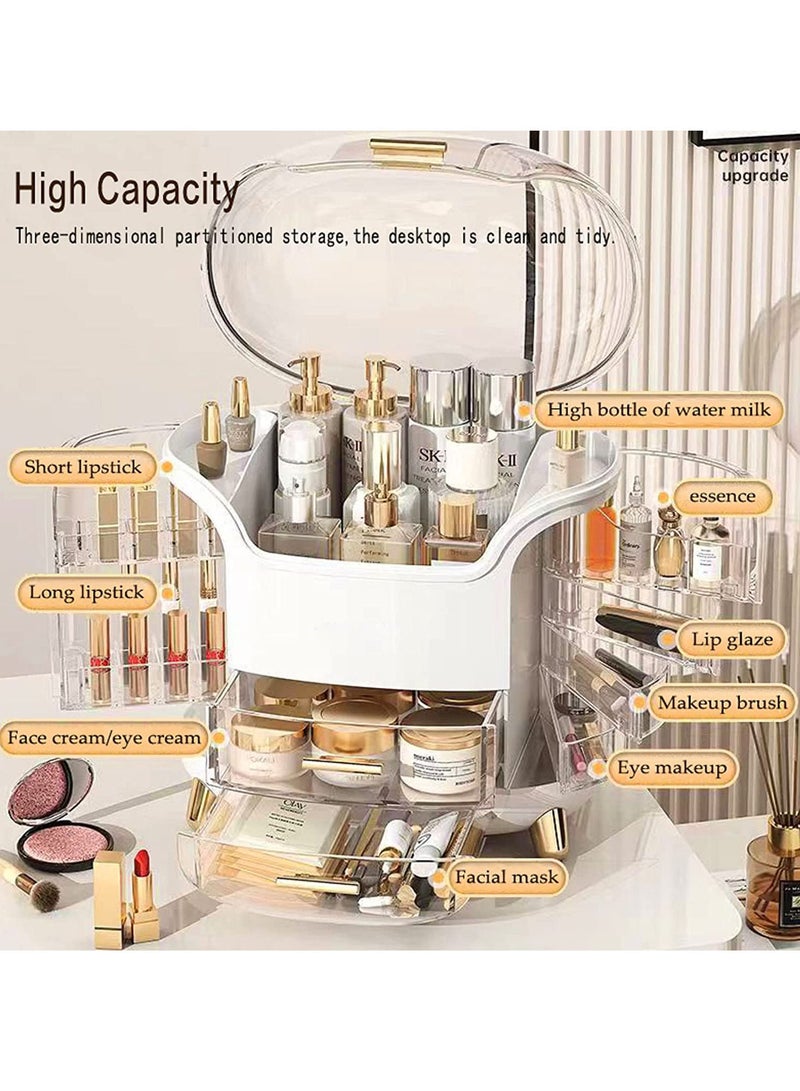 Sharpdo Dustproof Cosmetic Storage Box,Cosmetics Skincare Jewelry Lipstick Organizer,Multi-Function Makeup Case,Makeup Organizer Box,Makeup Organizer for Vanity, Dresser,Bedroom Countertop - Image 2