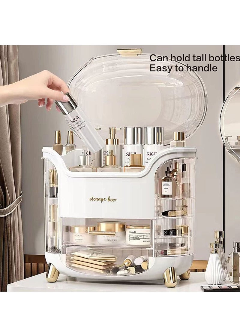 Sharpdo Dustproof Cosmetic Storage Box,Cosmetics Skincare Jewelry Lipstick Organizer,Multi-Function Makeup Case,Makeup Organizer Box,Makeup Organizer for Vanity, Dresser,Bedroom Countertop - Image 4