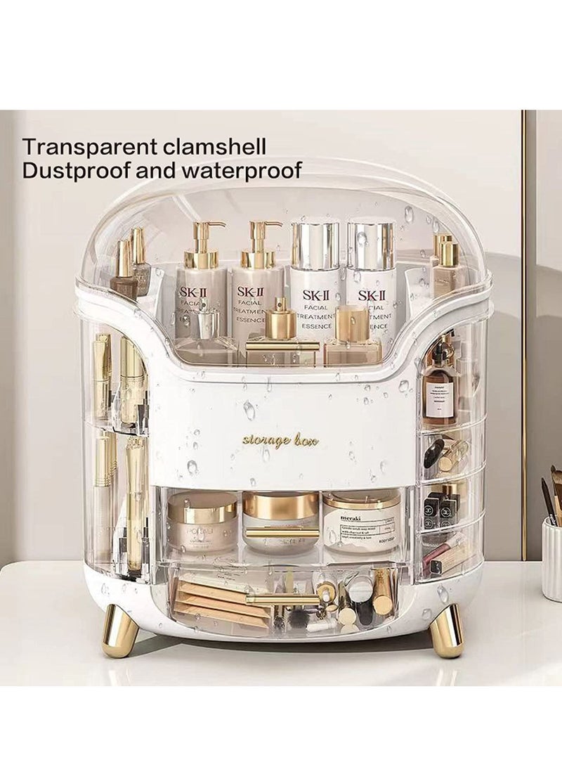 Sharpdo Dustproof Cosmetic Storage Box,Cosmetics Skincare Jewelry Lipstick Organizer,Multi-Function Makeup Case,Makeup Organizer Box,Makeup Organizer for Vanity, Dresser,Bedroom Countertop - Image 5