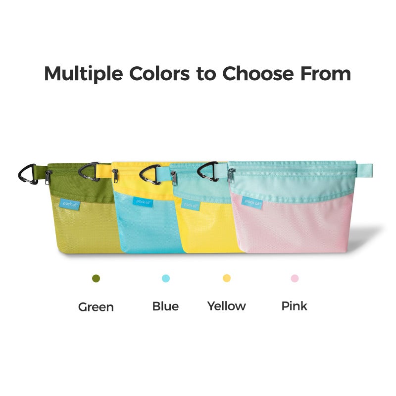 pack all Water-resistant Material Zipper Pouch, Mesh Zipper Bag for Storage, Travel, Office (Small, Green) - Image 2