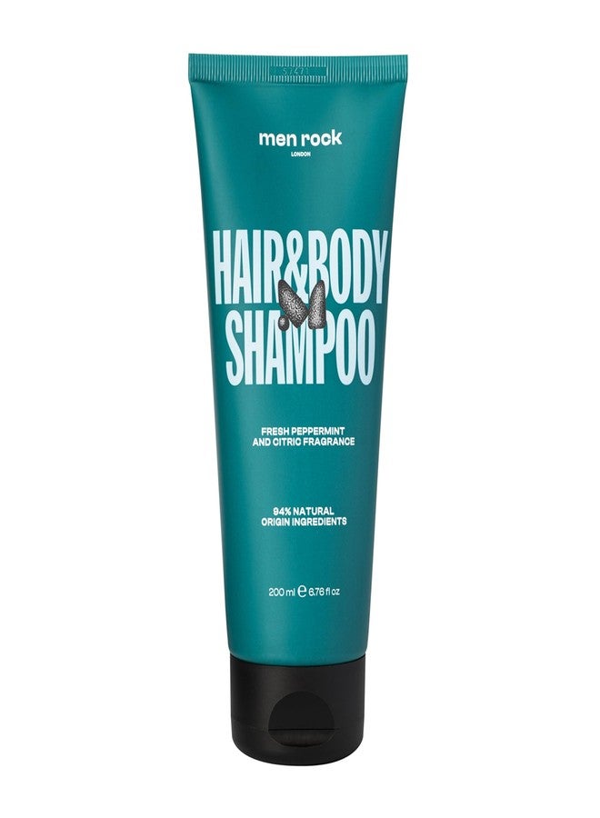 Men Rock Hair and Body Shampoo - 2-in-1 Hydrating Mens Body Wash - Volumizing and Moisturizing Shampoo for Men - Skincare Products - 6.76 oz - Image 1