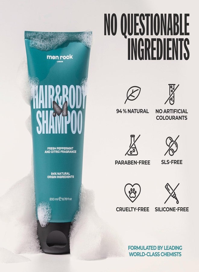 Men Rock Hair and Body Shampoo - 2-in-1 Hydrating Mens Body Wash - Volumizing and Moisturizing Shampoo for Men - Skincare Products - 6.76 oz - Image 5
