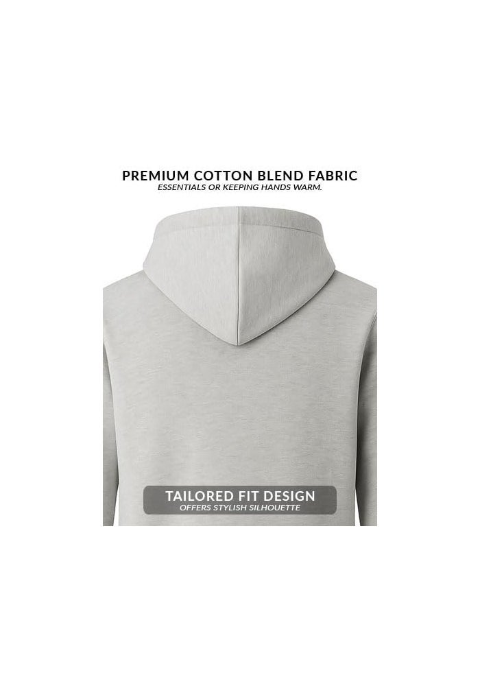 adro سويت شيرت هودي بسحاب من قطن ADRO للرجال - رمادي - Image 3