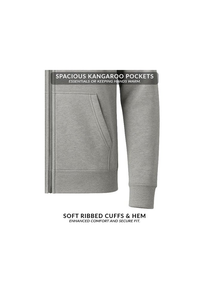 adro سويت شيرت هودي بسحاب من قطن ADRO للرجال - رمادي - Image 5