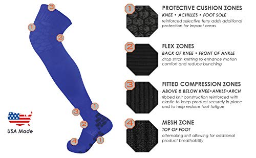 TCK Defender Over the Knee Football Socks (Black, Large) - Image 3