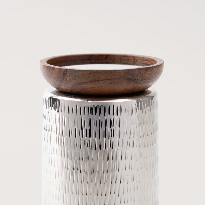 Homez Pearl Collection Candle Holder, Silver, 8.5*8.5*14 cm - Image 3
