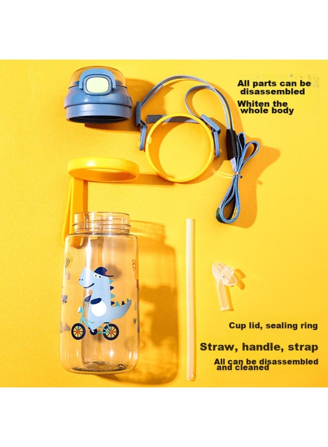 Tomimitsu Fuguang Children's Tritan Plastic Cup, Summer Elementary School Student Portable Shatterproof Straw Cup, Outdoor Water Bottle, 500ml - Image 4