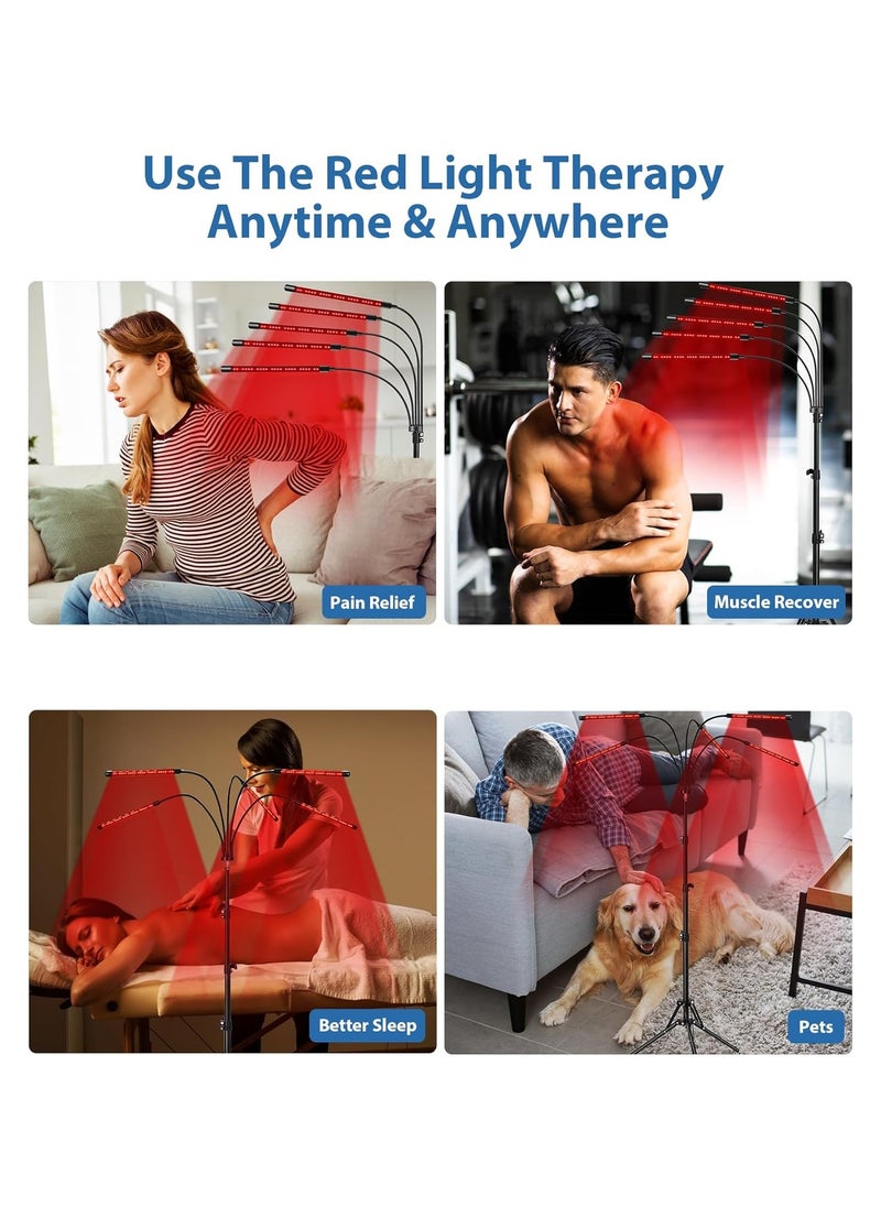 General Red Light Therapy for Body,150LEDs Red Light Therapy Lamp, 660nm Red Light and 850nm Near Infrared Light Therapy Device, Red Therapy Light with Adjustable Bracket Gooseneck and Remote Control  - Image 4