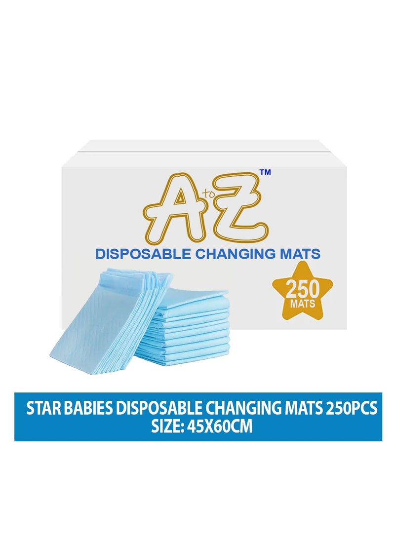 A TO Z A to Z - Disposable Changing Mat size (45cm x 60cm) Large- Premium Quality for Baby Soft Ultra Absorbent Waterproof - Pack of 250-Blue  - Image 2