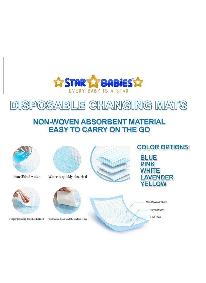 A TO Z A to Z - Disposable Changing Mat size (45cm x 60cm) Large- Premium Quality for Baby Soft Ultra Absorbent Waterproof - Pack of 250-Blue  - Image 3