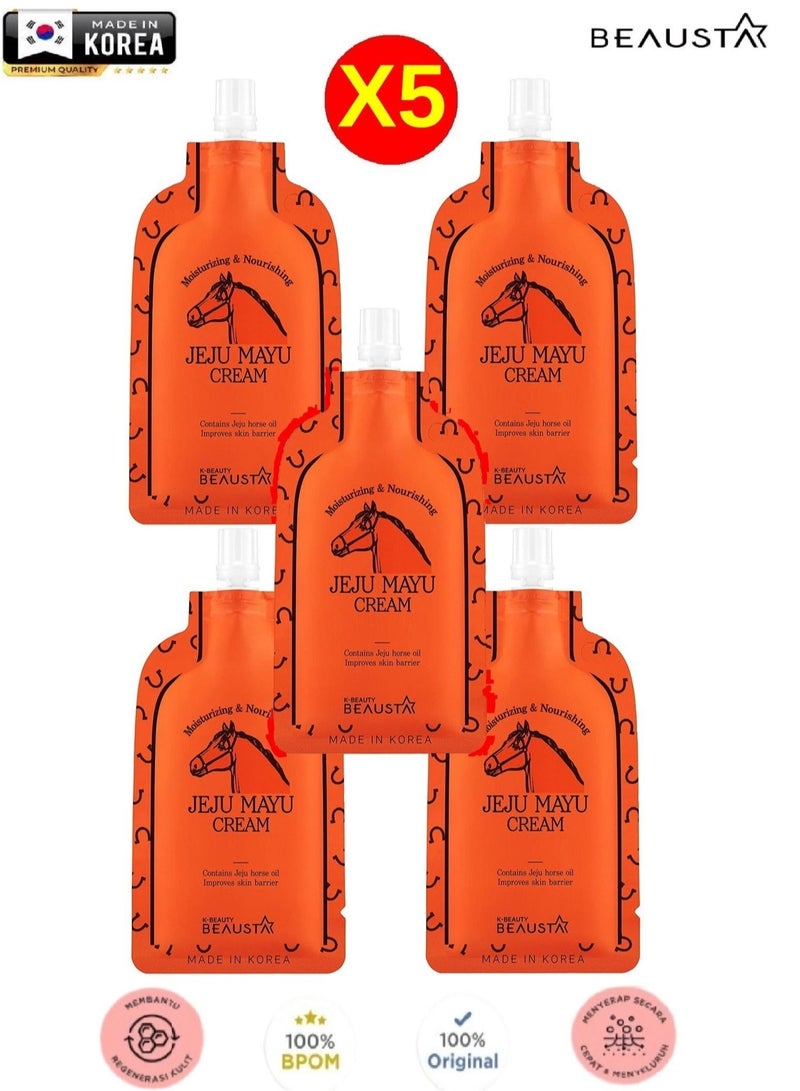 Beausta Jeju Mayu Horsetail Oil Face Cream 15 ml (5 Tubes) - Image 1