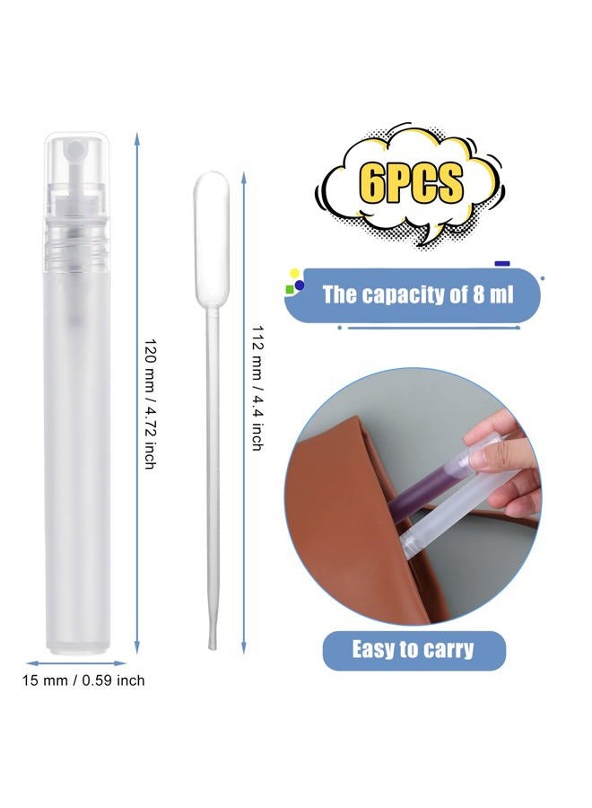 3DROSE 5pcs 10ml Perfume Atomizers Refillable, Matte Plastic Small Travel Size Spray Bottles with 0.5ml Dispenser Tube for Fine Mister Mini Empty Spritzer Bottles for Hair Face Plants (4 Colors) - Image 2