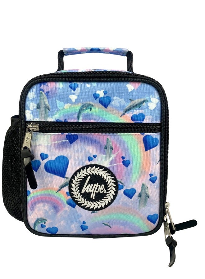 JUST HYPE Insulated Lunch Bag - Rainbow Dolphins - Image 1