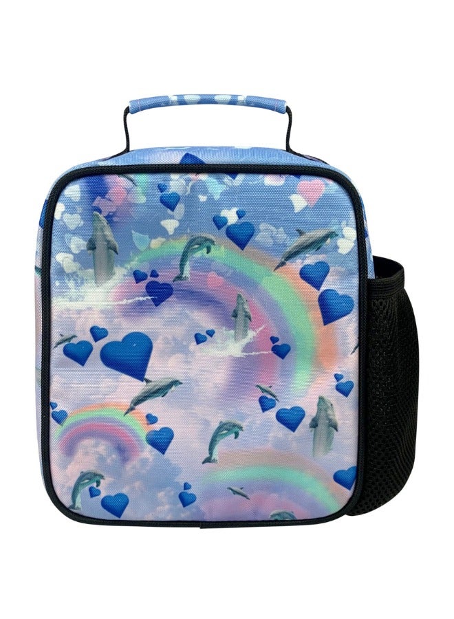 JUST HYPE Insulated Lunch Bag - Rainbow Dolphins - Image 4