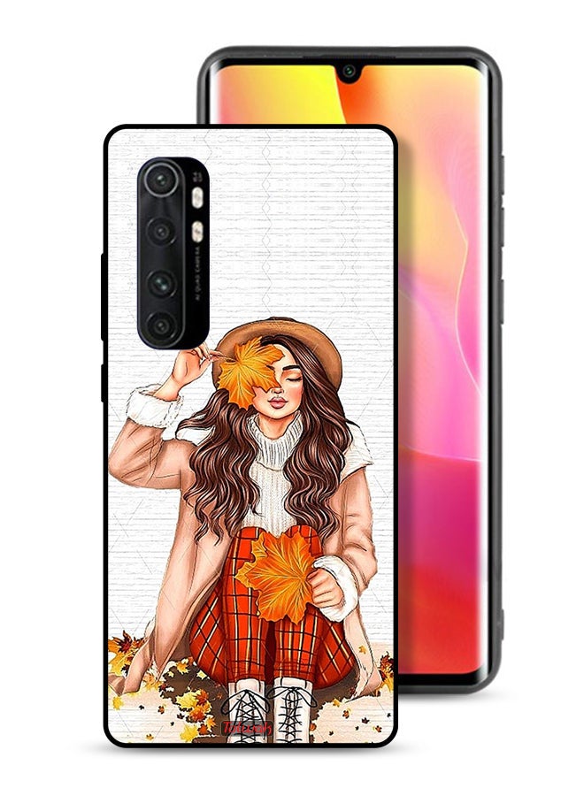 Tolwak Xiaomi Mi Note 10 Lite Protective Case Cover Holding Autumn Leaves Art - Image 1