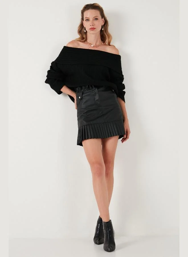 ليلا كنزة نسائية بياقة مادونا من ليلا مقاس كبير