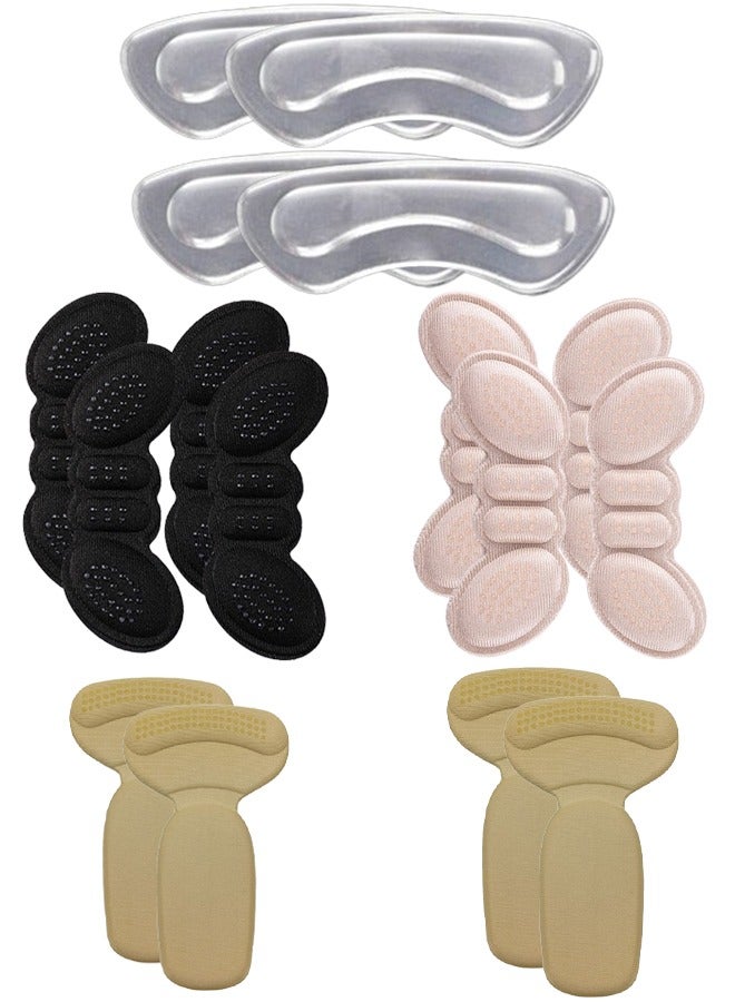 ZCM-HAPPY Set of 8 Pairs of Different Heel Pads to Increase the Size of the Shoe and Prevent Heels From Falling off High Heels, Pain, Buckling and Rubbing the Feet - Image 1