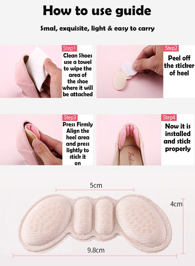 ZCM-HAPPY Set of 8 Pairs of Different Heel Pads to Increase the Size of the Shoe and Prevent Heels From Falling off High Heels, Pain, Buckling and Rubbing the Feet - Image 3
