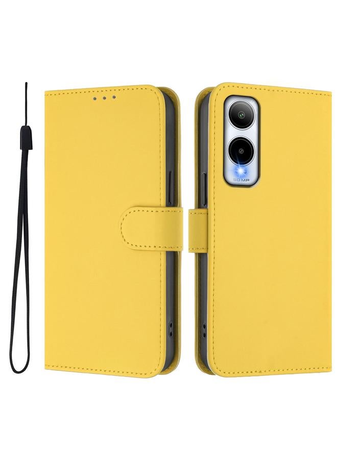 زبون جراب هاتف جلدي بلون سادة لهاتف Cricket Icon 6 مع حبل تعليق - Image 2