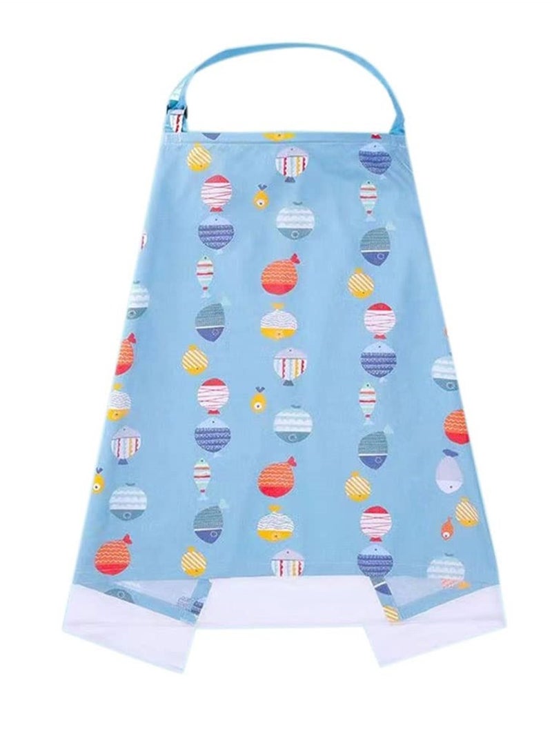 SYOSI - Nursing Cover for Breastfeeding, Breathable Infant Feeding Apron for Privacy, Blue - Image 1