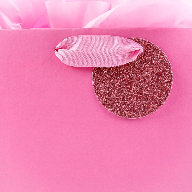 Hallmark 9 Medium Gift Bag with Tissue Paper (Pink Glitter Stripes) for Valentines Day, Birthdays, Baby Showers, Bridal Showers or Any Occasion - Image 5