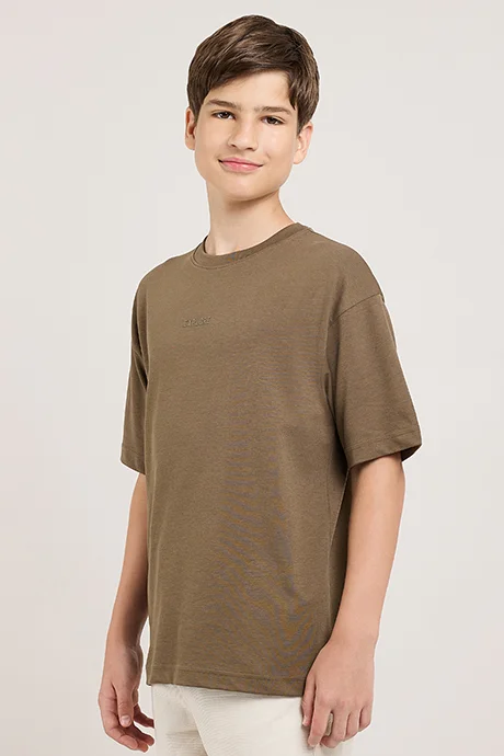 أر أند بي Print Detail T-Shirt With Crew Neck and Short Sleeves