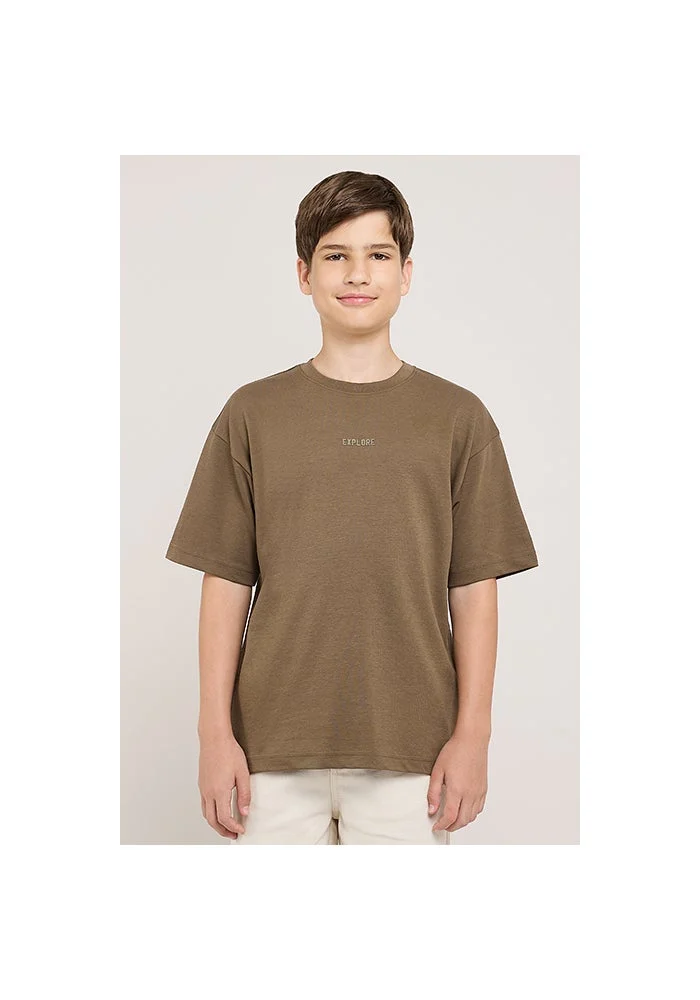 R&b Print Detail T-Shirt With Crew Neck and Short Sleeves