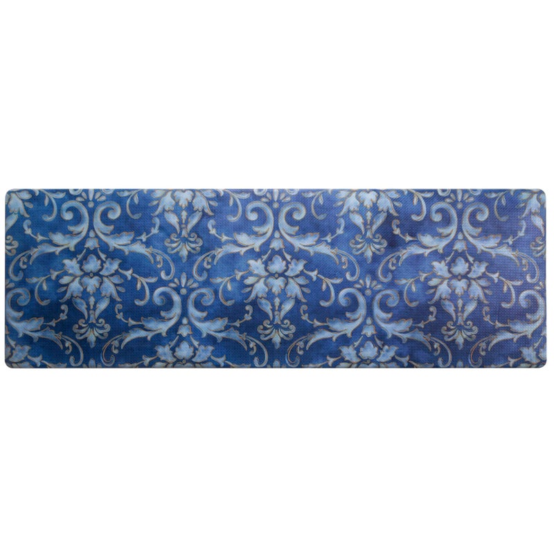 Home Dynamix Cozy Living Watercolor Damask Runner AntiFatigue Kitchen Mat NonSlip Floor Mat Padded Standing Desk Mat BlueGold 175x55