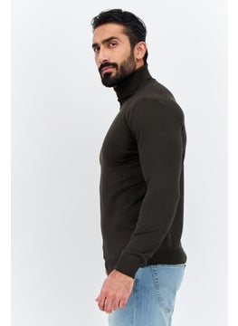 Sorbino Men High Neck Textured Long Sleeves Sweatshirt, Dark Green  - Image 2