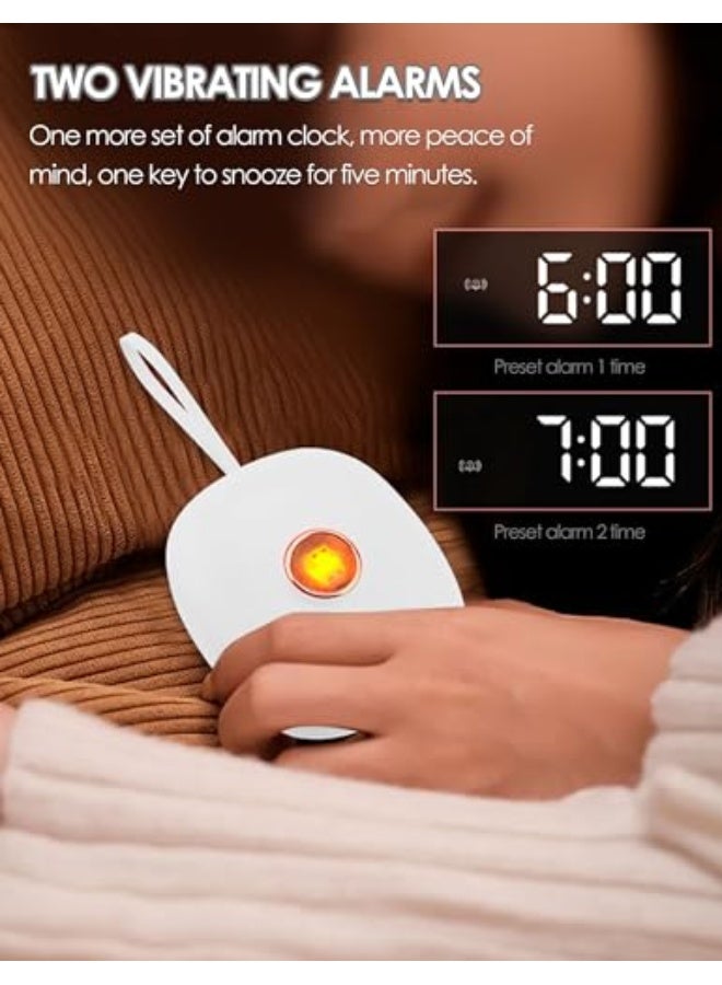 Digital Vibrating Alarm Clock for Heavy Sleepers Hearing Impaired Deaf Teens, Portable LED Alarm Clock Bed Shaker Under Pillow Battery Operated for Travel or Home Use - Image 4