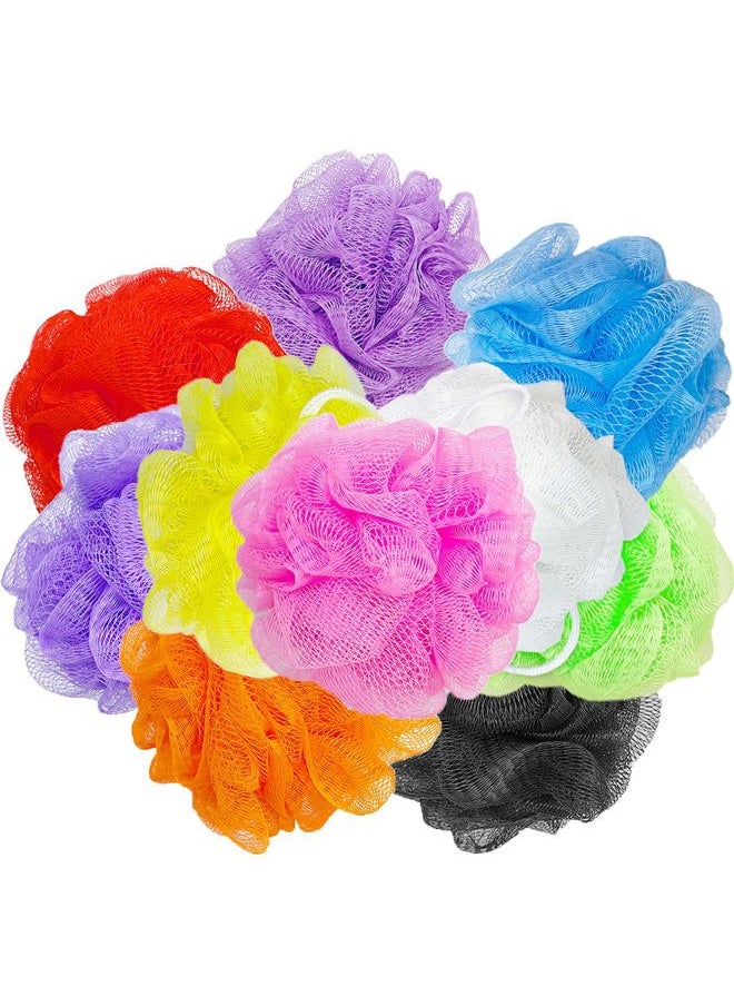 Cshangzei - 10 Pack Bath Loofah Sponges,Mesh Shower Pouf Balls,Exfoliating Scrubber for Kids Women Men Body Wash,Random Color - Image 1