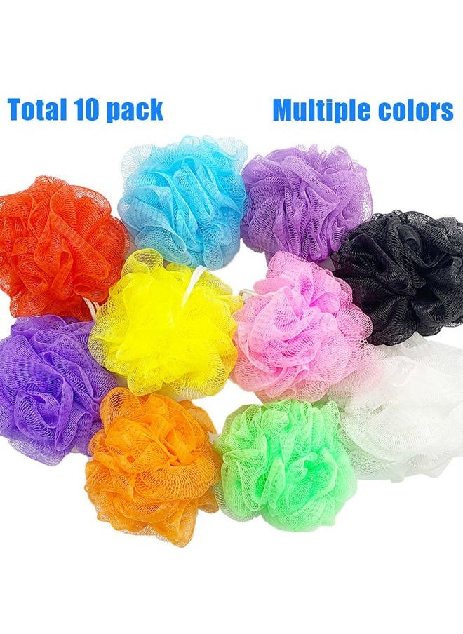 Cshangzei - 10 Pack Bath Loofah Sponges,Mesh Shower Pouf Balls,Exfoliating Scrubber for Kids Women Men Body Wash,Random Color - Image 1