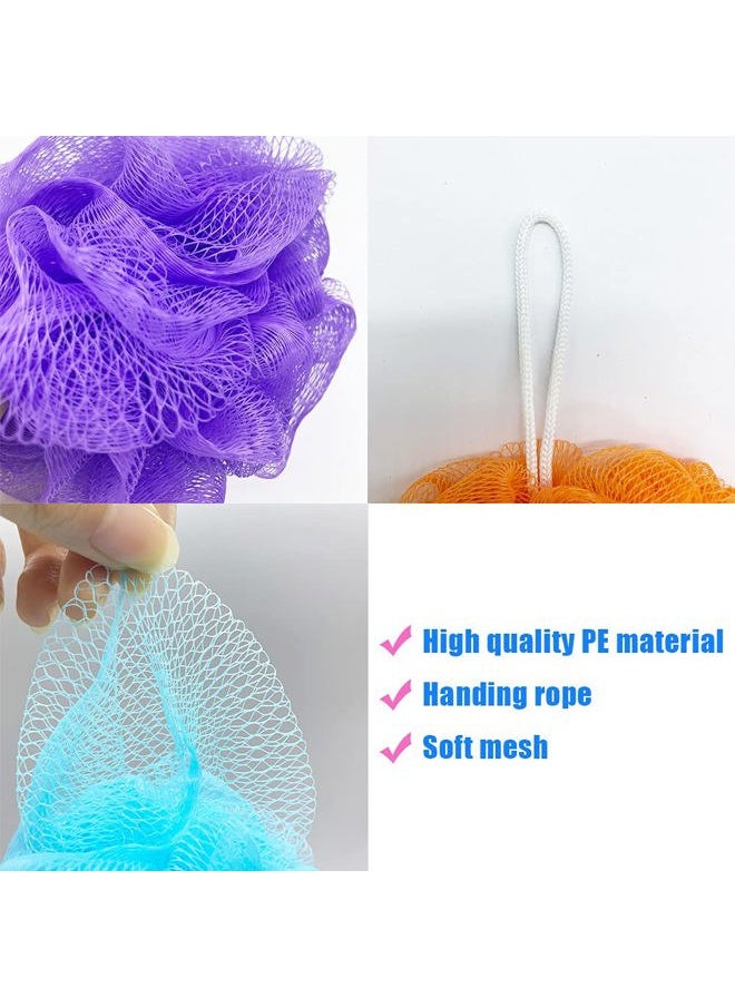 Cshangzei - 10 Pack Bath Loofah Sponges,Mesh Shower Pouf Balls,Exfoliating Scrubber for Kids Women Men Body Wash,Random Color - Image 1