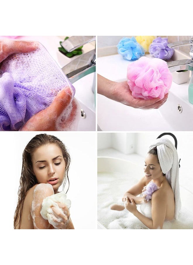 Cshangzei - 10 Pack Bath Loofah Sponges,Mesh Shower Pouf Balls,Exfoliating Scrubber for Kids Women Men Body Wash,Random Color - Image 1