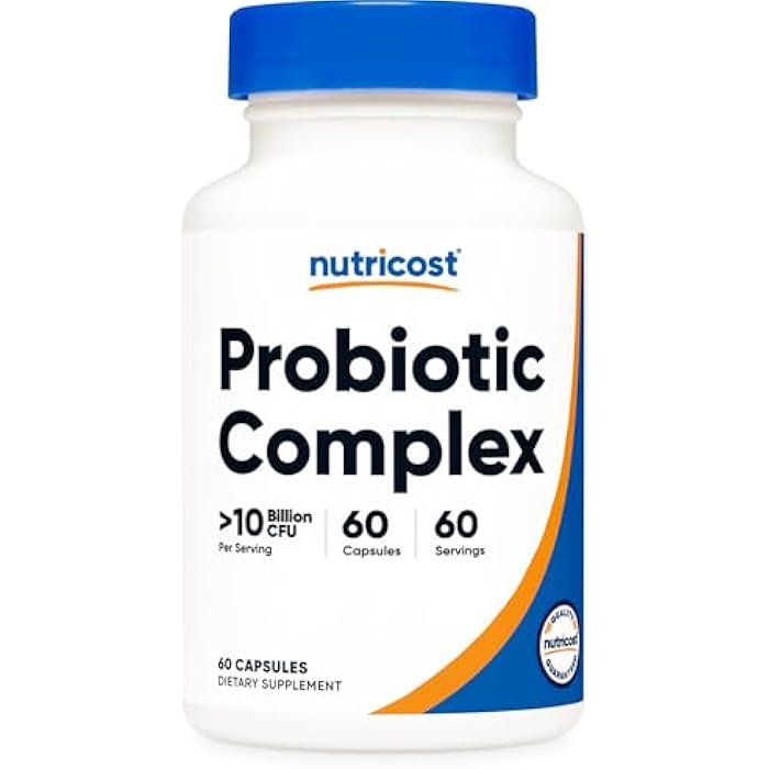 Nutricost Probiotic Complex (10 Billion CFU) 60 Capsules - Acidophilus Plus 9 Other Probiotics, Non-GMO, Gluten Free Supplement - Image 1