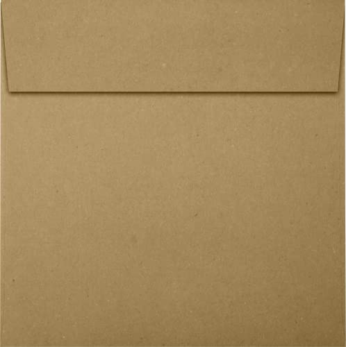 LUXPaper Square Invitation Envelopes Peel Press 5 12 x 5 12 Grocery Bag Brown 70lb Text 50 Qty - Image 3