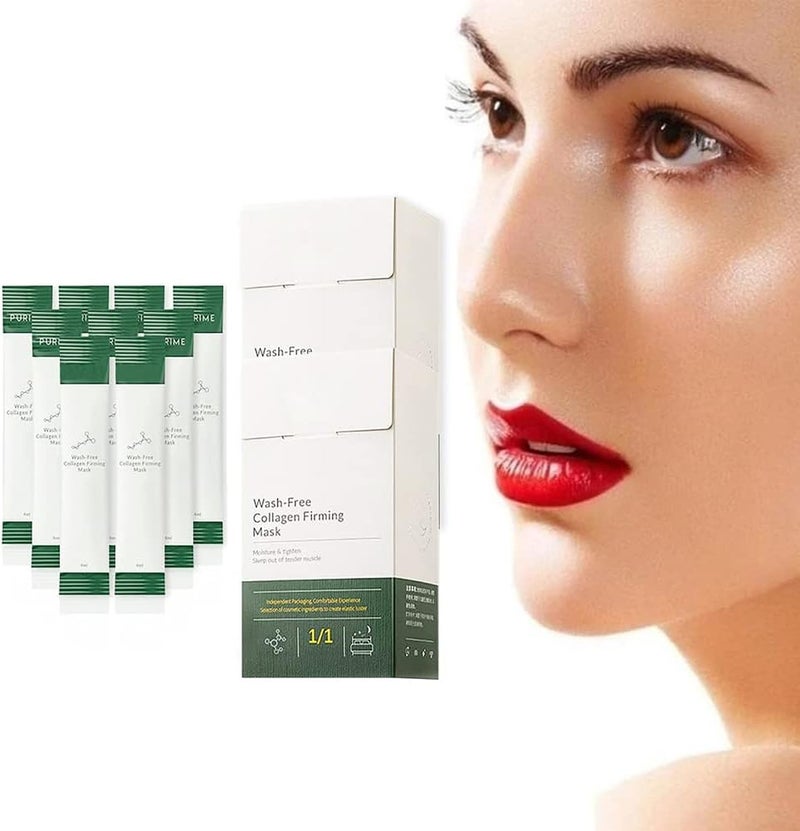 ويوبلز قناع بوري مي الكوري لشد البشرة بالكولاجين، قناع شد البشرة بالكولاجين بدون غسل، قناع مرطب ومضاد للشيخوخة للوجه، قناع شد ورفع البشرة بالكولاجين، قناع مرطب للعناية بالوجه ببروتين الكولاجين (عبوتان) - Image 1