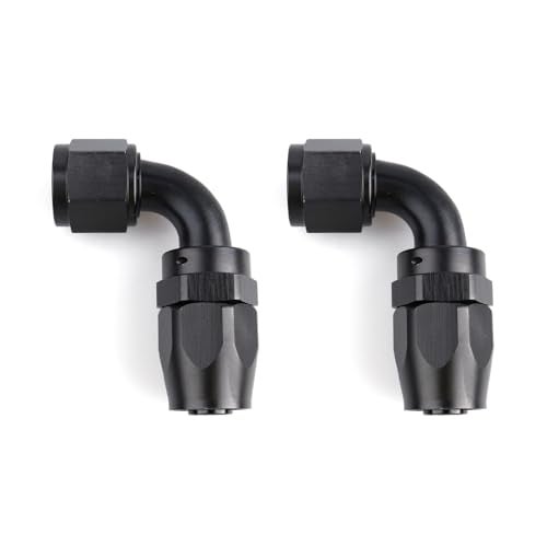 AC PERFORMANCE 12 AN 90 Degree Swivel Hose End Fitting Aluminum Black Pack of 2 - Image 1