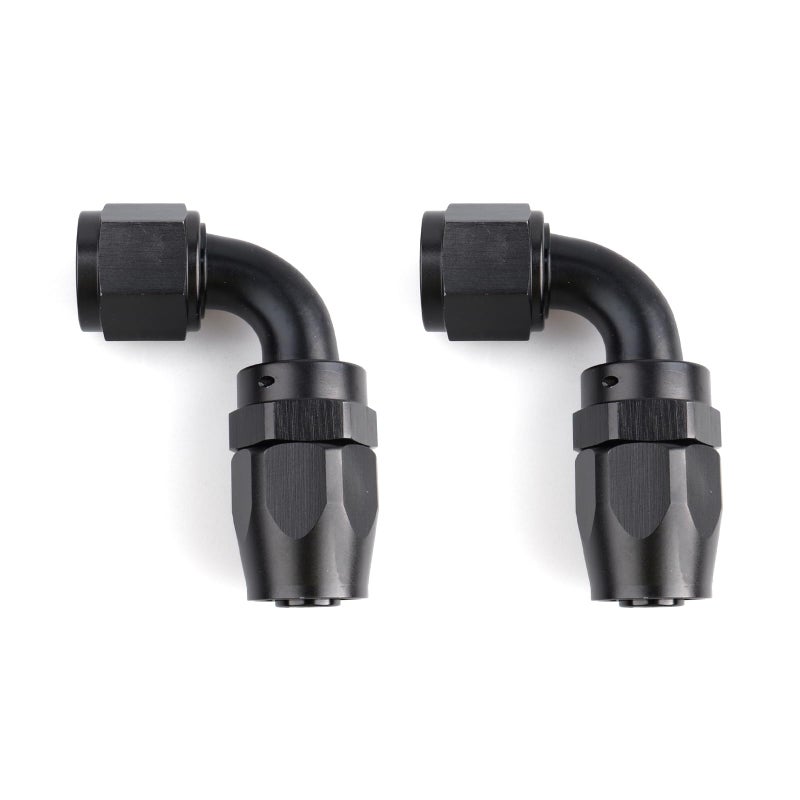 AC PERFORMANCE 12 AN 90 Degree Swivel Hose End Fitting Aluminum Black Pack of 2 - Image 2