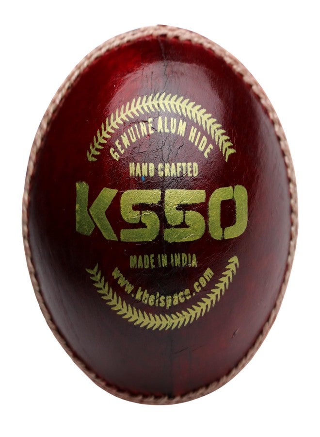 KHELSPACE KS‑50 Leather Cricket Ball - Premium Hand Stitched, Long Lasting, Suitable for Club Matches & Professional Training - Image 2