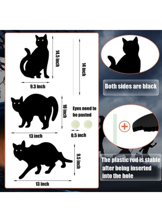 Generic Festival Yard Signs Stakes Outdoor Decorations 3-Piece Black Cat Lawn Decorations Signs  - Image 4