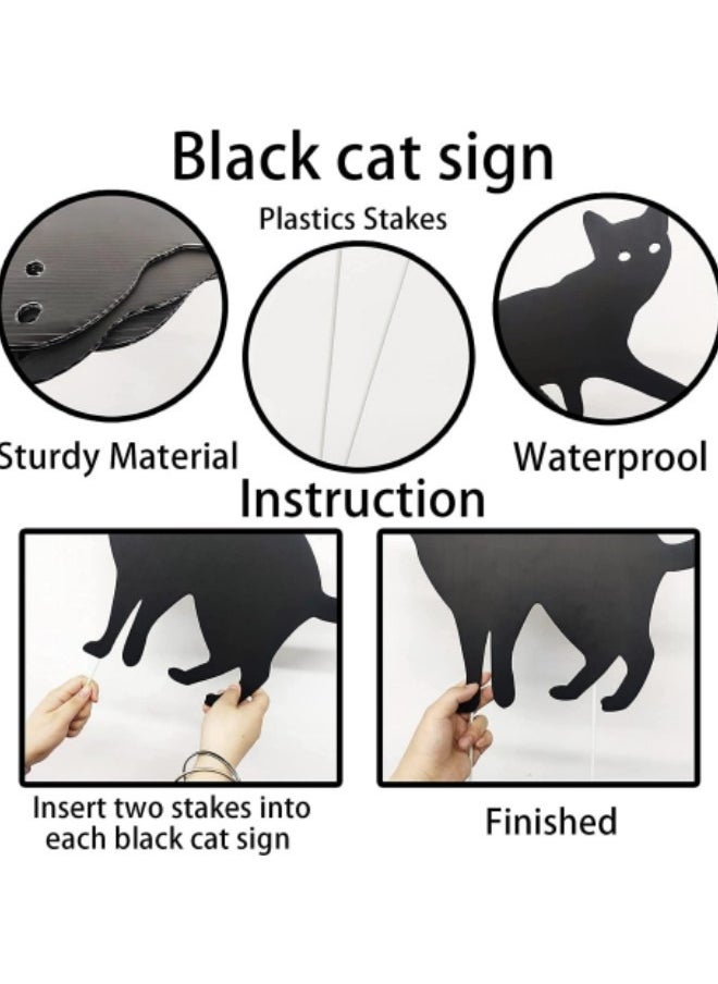 Generic Festival Yard Signs Stakes Outdoor Decorations 3-Piece Black Cat Lawn Decorations Signs  - Image 5