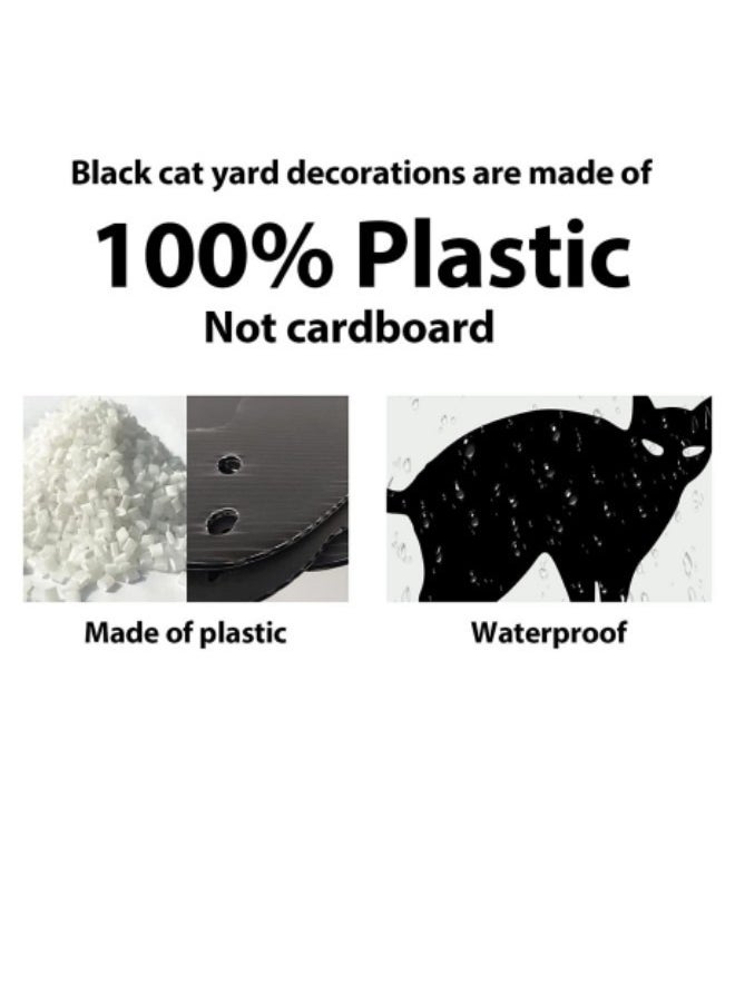 Generic Festival Yard Signs Stakes Outdoor Decorations 3-Piece Black Cat Lawn Decorations Signs  - Image 3