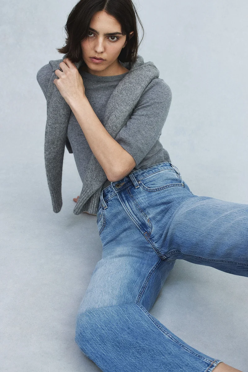 H&M Wide High Cropped Jeans