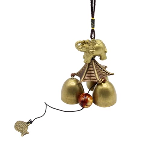 Hooshing Elephant Wind Chimes Metal Bronze Bells Feng Shui Wind Chimes for Lucky Outdoor Garden Patio Hanging Decor Gift - Image 5