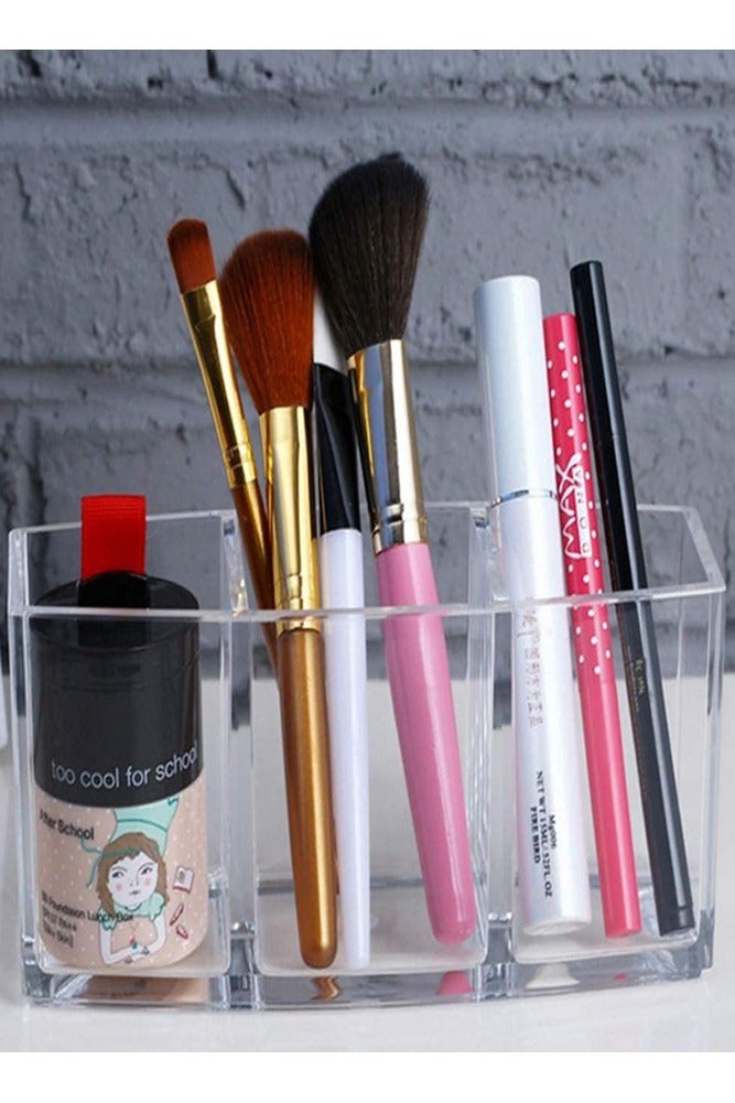 BELLSBERRY 3-Slot Acrylic Makeup Brush Holder – Stylish Organizer for Vanity, Bathroom and Office Table - Image 5