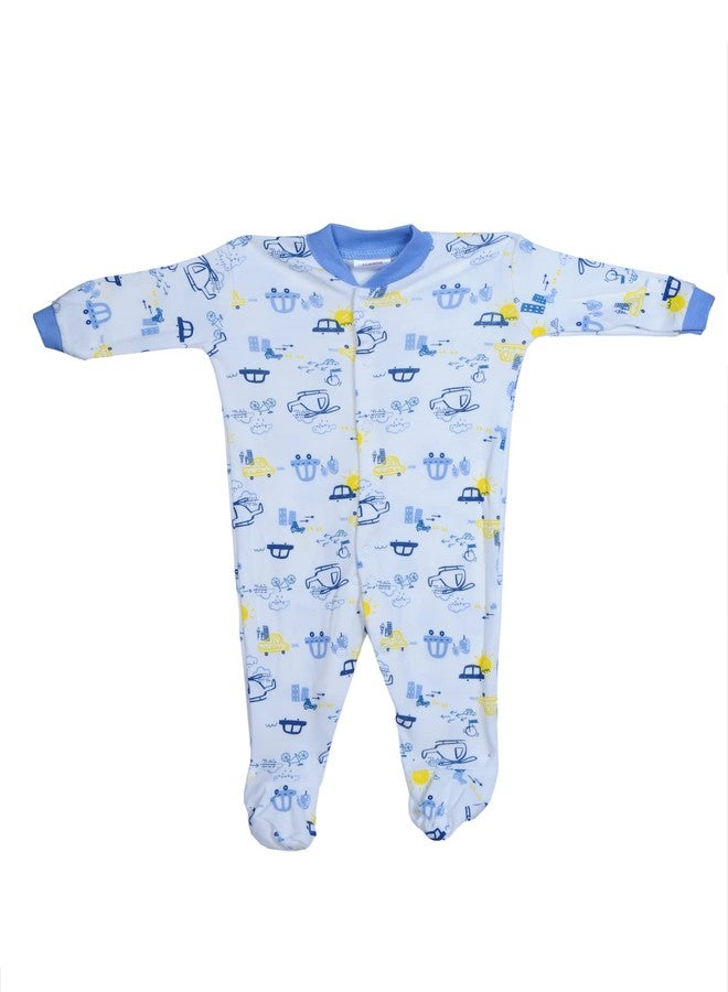 TiniBerry New Born Baby Multi-Color Long Sleeve Cotton Sleep Suit Romper for Boys and Girls Set of 3 (0-3 Months, Light Blue) (Baby Romper) - Image 4
