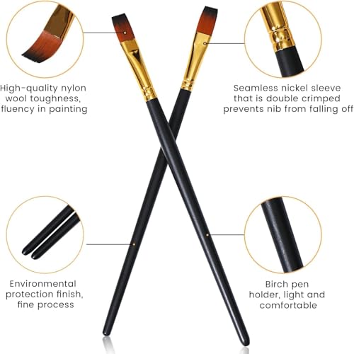 Twizzle Professional Art Paint Brush Set of 12 – Round Pointed Tip Nylon Hair Brushes for Acrylic, Watercolor & Oil Painting, Ideal for Artists & Beginners - Image 3