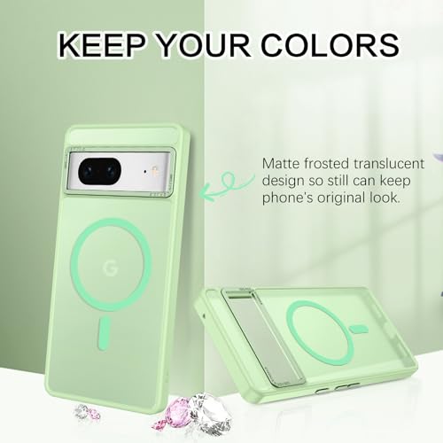 BENTOBEN for Google Pixel 7 Case [Compatible with Magsafe] Translucent Matte Magnetic Pixel 7 Case Magsafe Slim Thin Shockproof Women Men Protective Phone Cover for Google Pixel 7 6.4", Matcha Green - Image 3